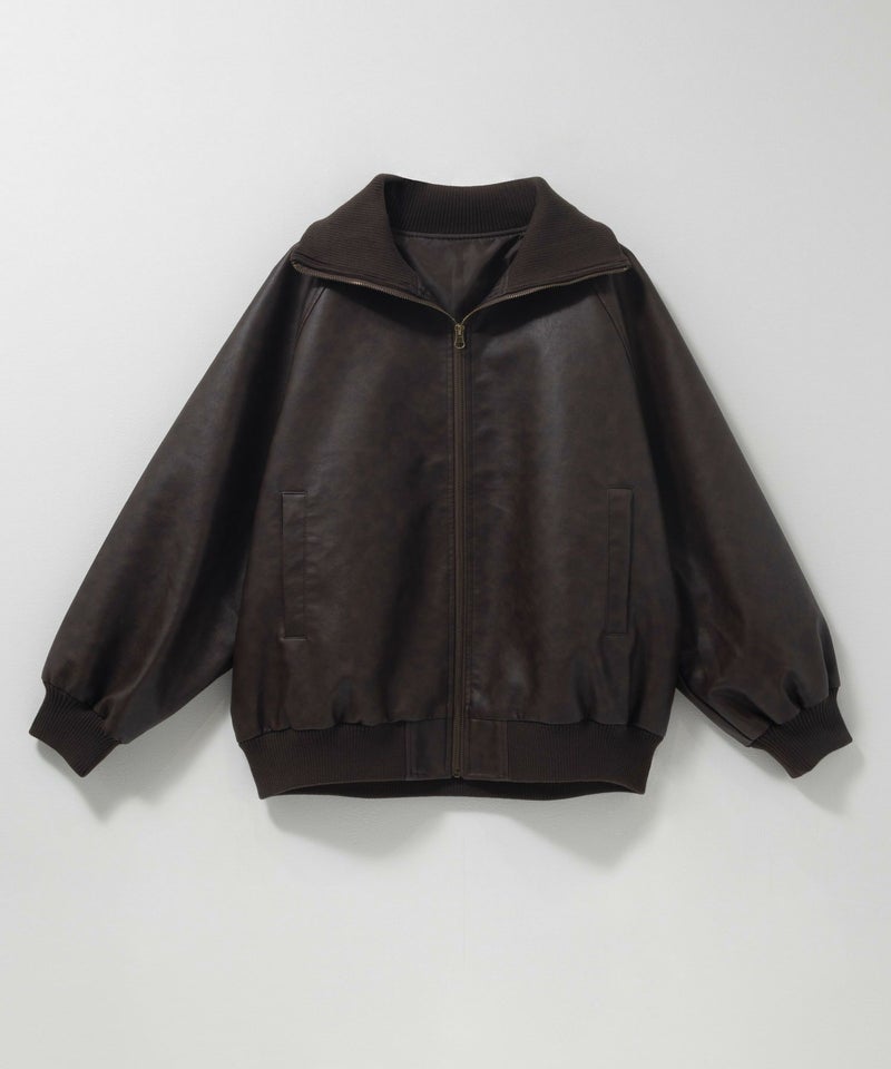 nAvy 合皮リブブルゾン レディース商品画像-9