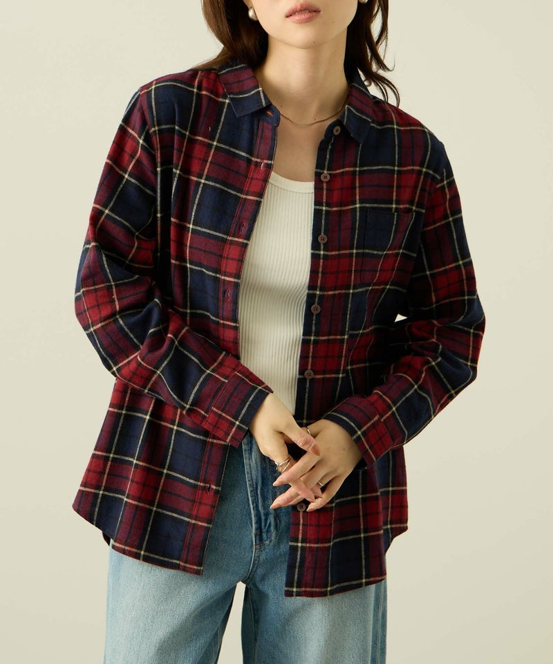 nAvy コットンネルチェックシャツ レディース商品画像-1