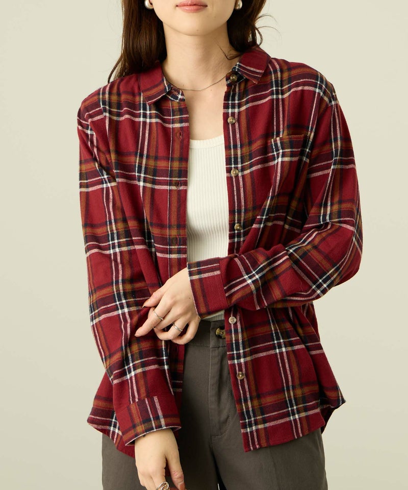 nAvy  コットンネルチェックシャツ レディース商品画像-3