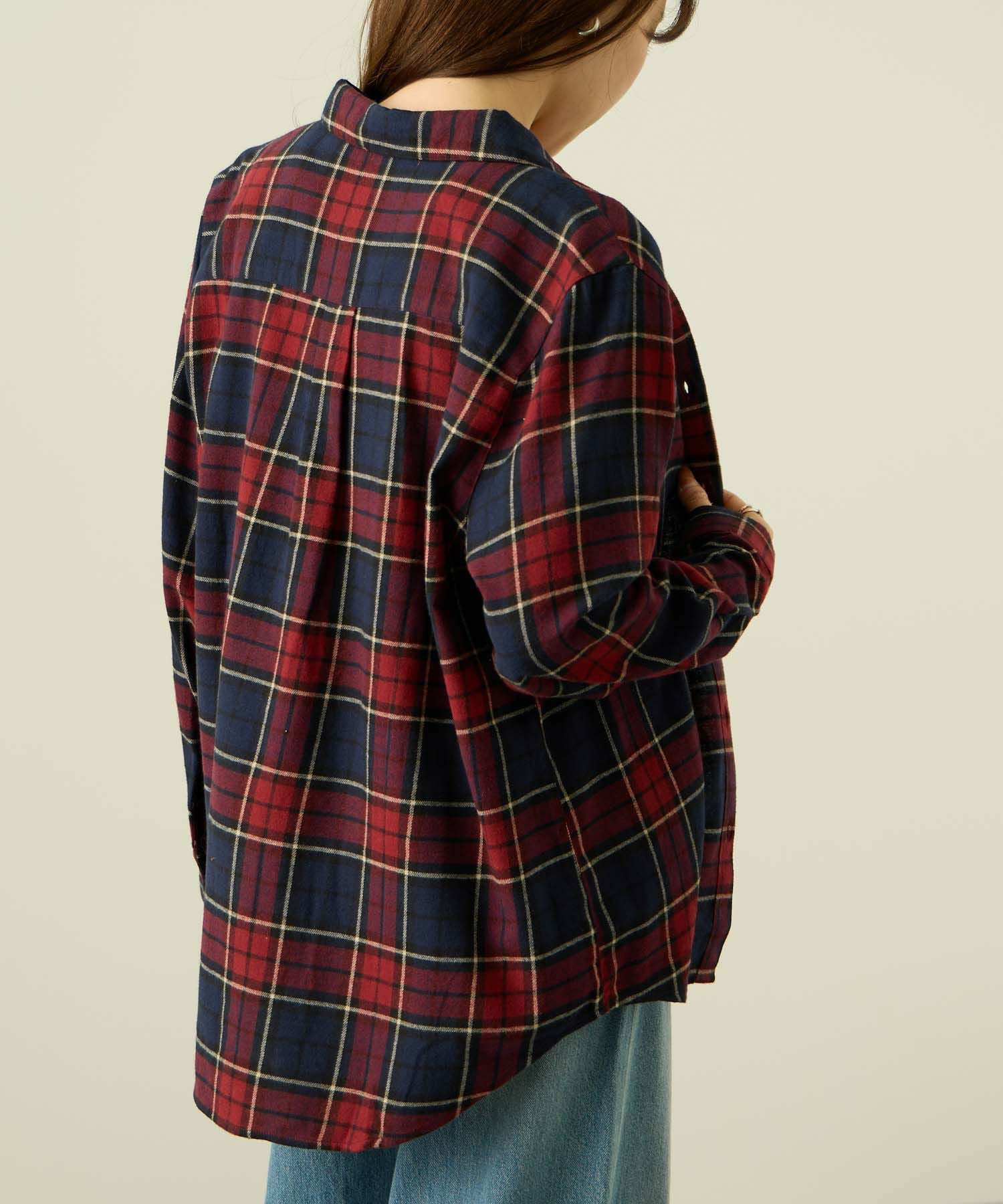 NAVY nAvy コットンネルチェックシャツ レディース