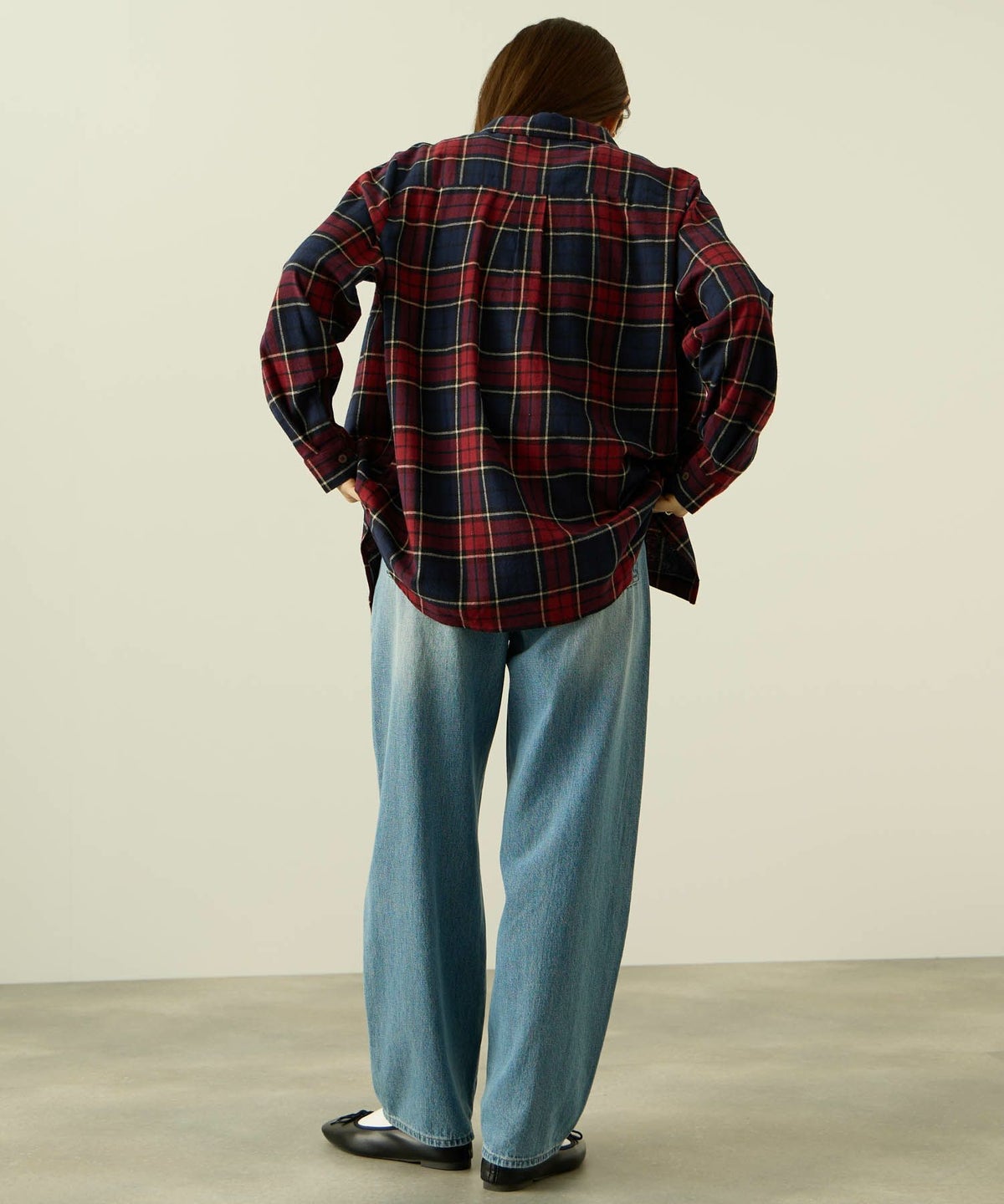 nAvy コットンネルチェックシャツ レディース