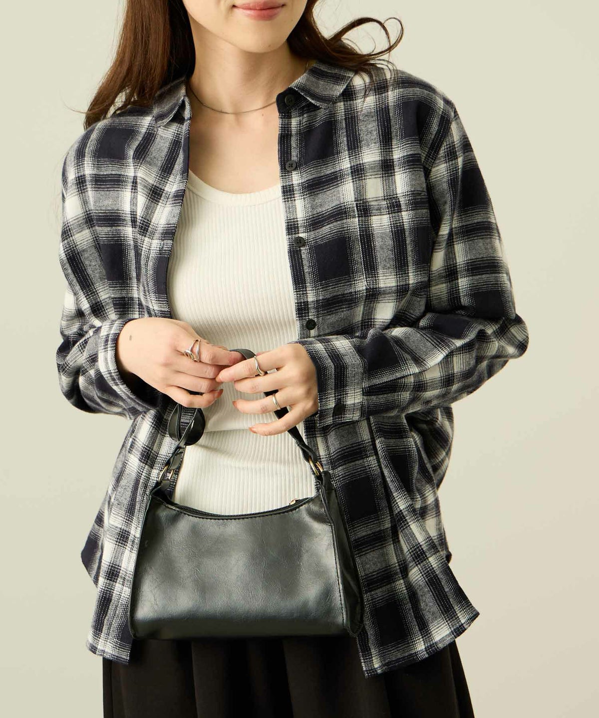 nAvy コットンネルチェックシャツ レディース