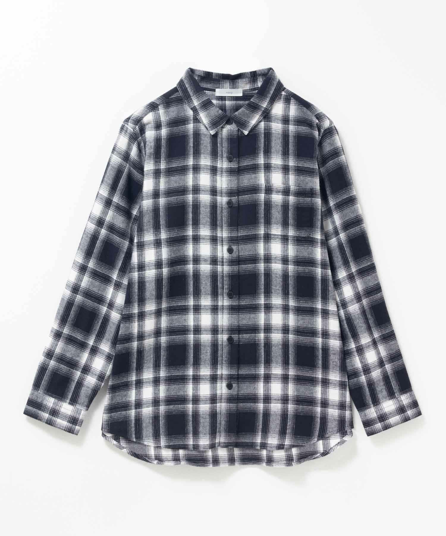 NAVY nAvy コットンネルチェックシャツ レディース