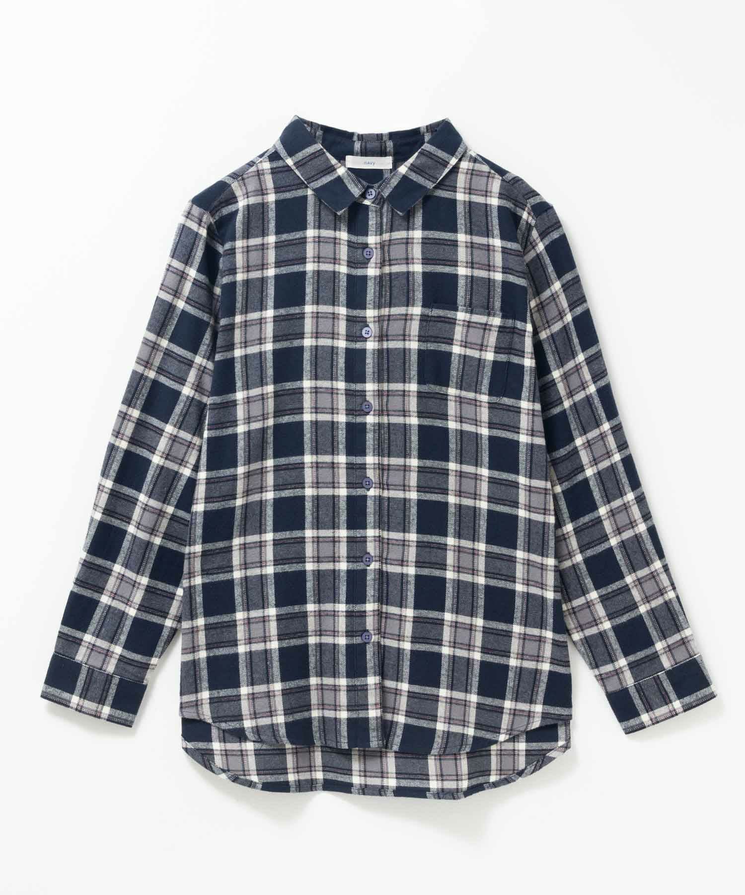 NAVY nAvy コットンネルチェックシャツ レディース