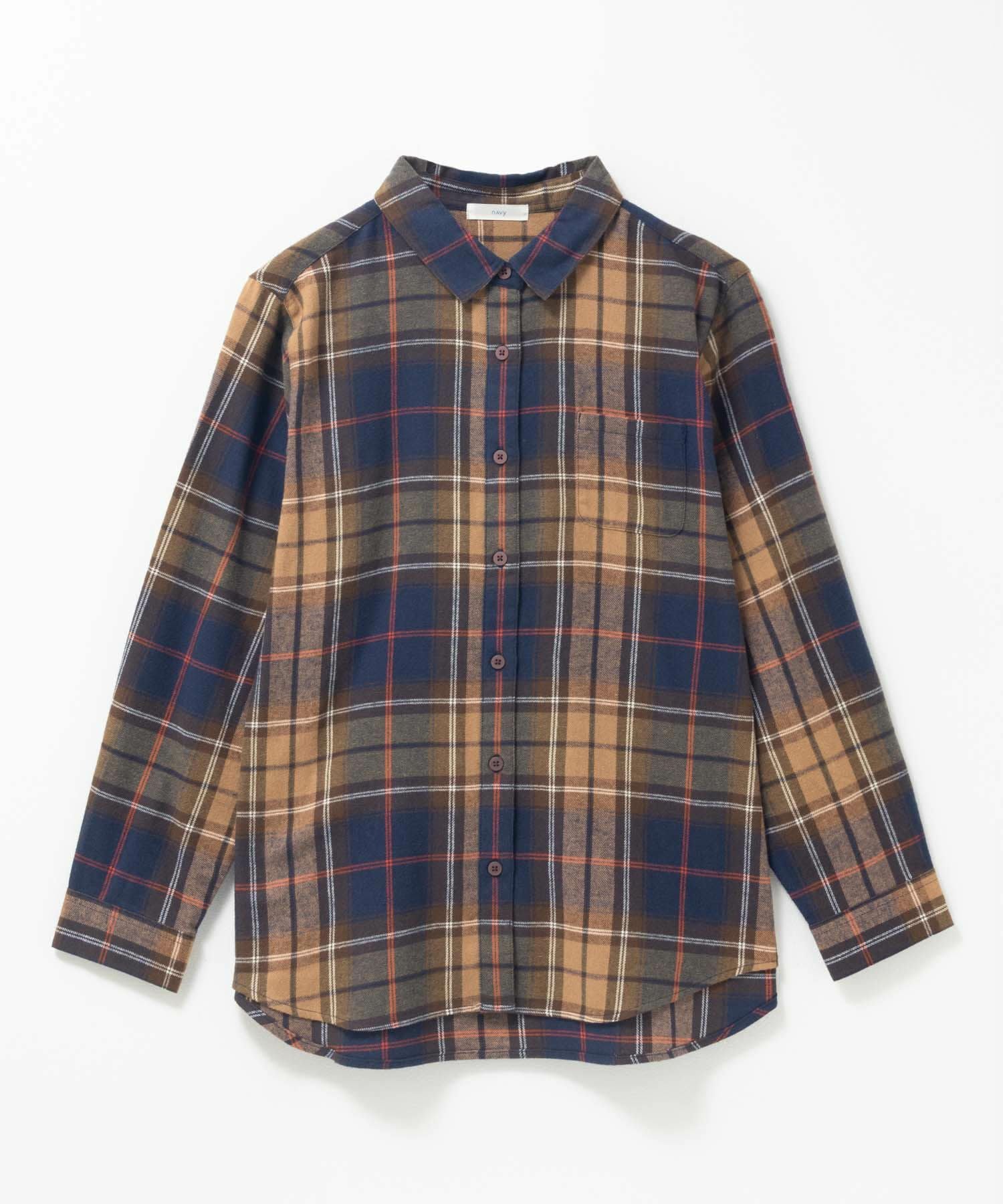 新品　SALE Lee ネルチェックシャツ　レディース NAVY nAvy コットンネルチェックシャツ レディース