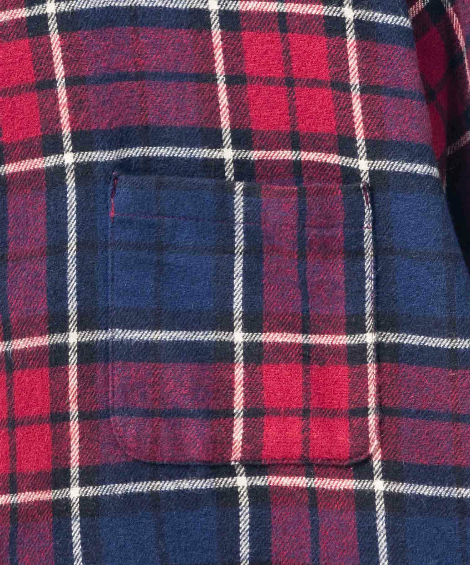 美品✨️45rpm 45R コットンチェックネルシャツ 赤青レディース NAVY nAvy コットンネルチェックシャツ レディース