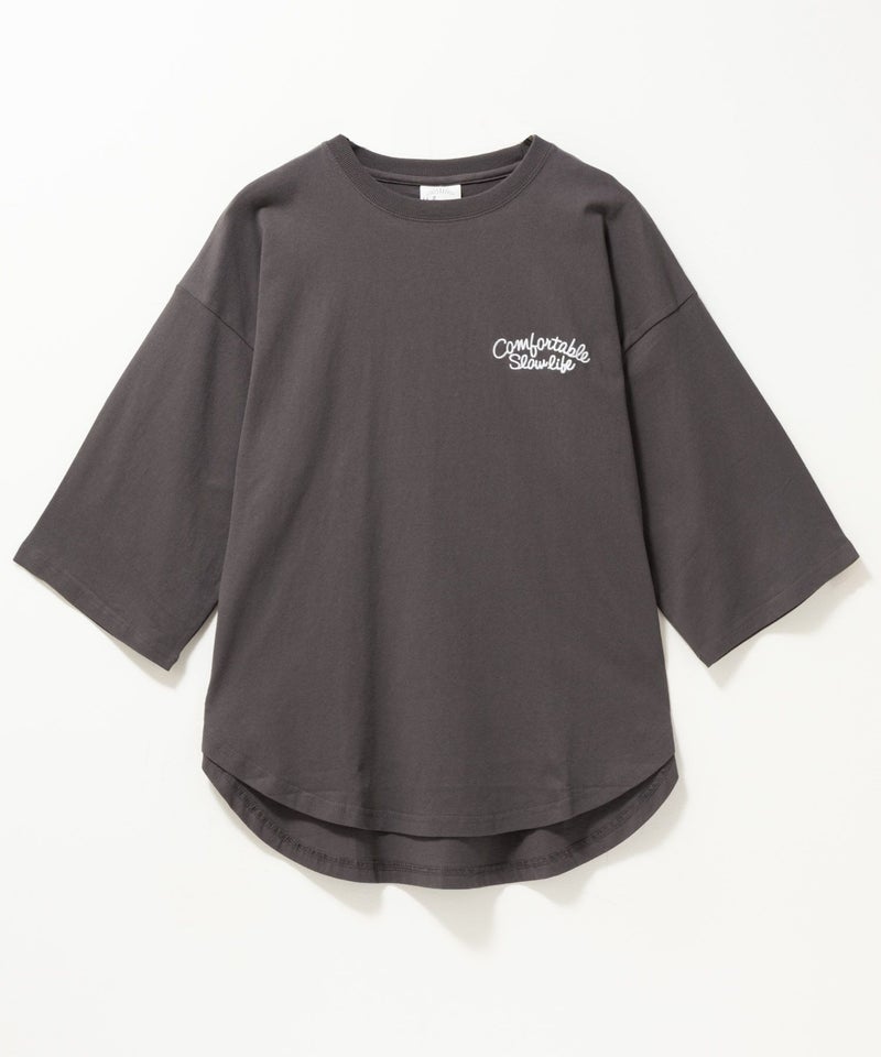 UNDERWRAPS  刺繍ラウンドビッグ7分袖Tシャツ レディース メール便 対応商品商品画像-4