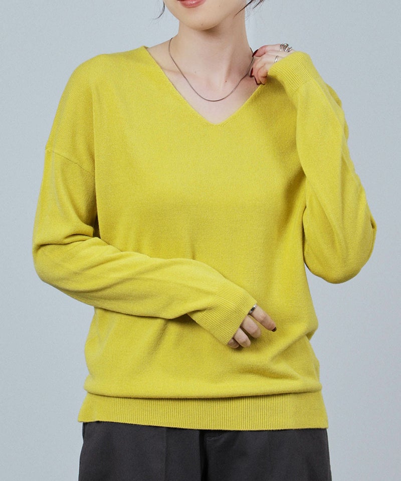 nAvy カシミヤタッチニット Vネック レディース商品画像-3