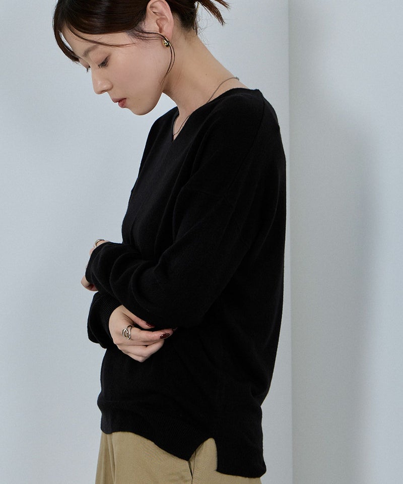 [期間限定knit]nAvy カシミヤタッチニット Vネック レディース商品画像-6