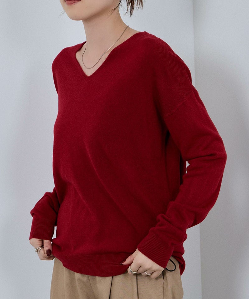 [期間限定knit]nAvy カシミヤタッチニット Vネック レディース商品画像-10