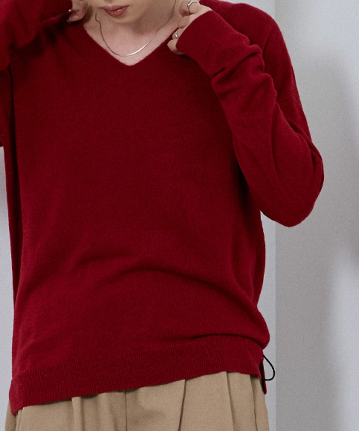 nAvy カシミヤタッチニット Vネック レディース