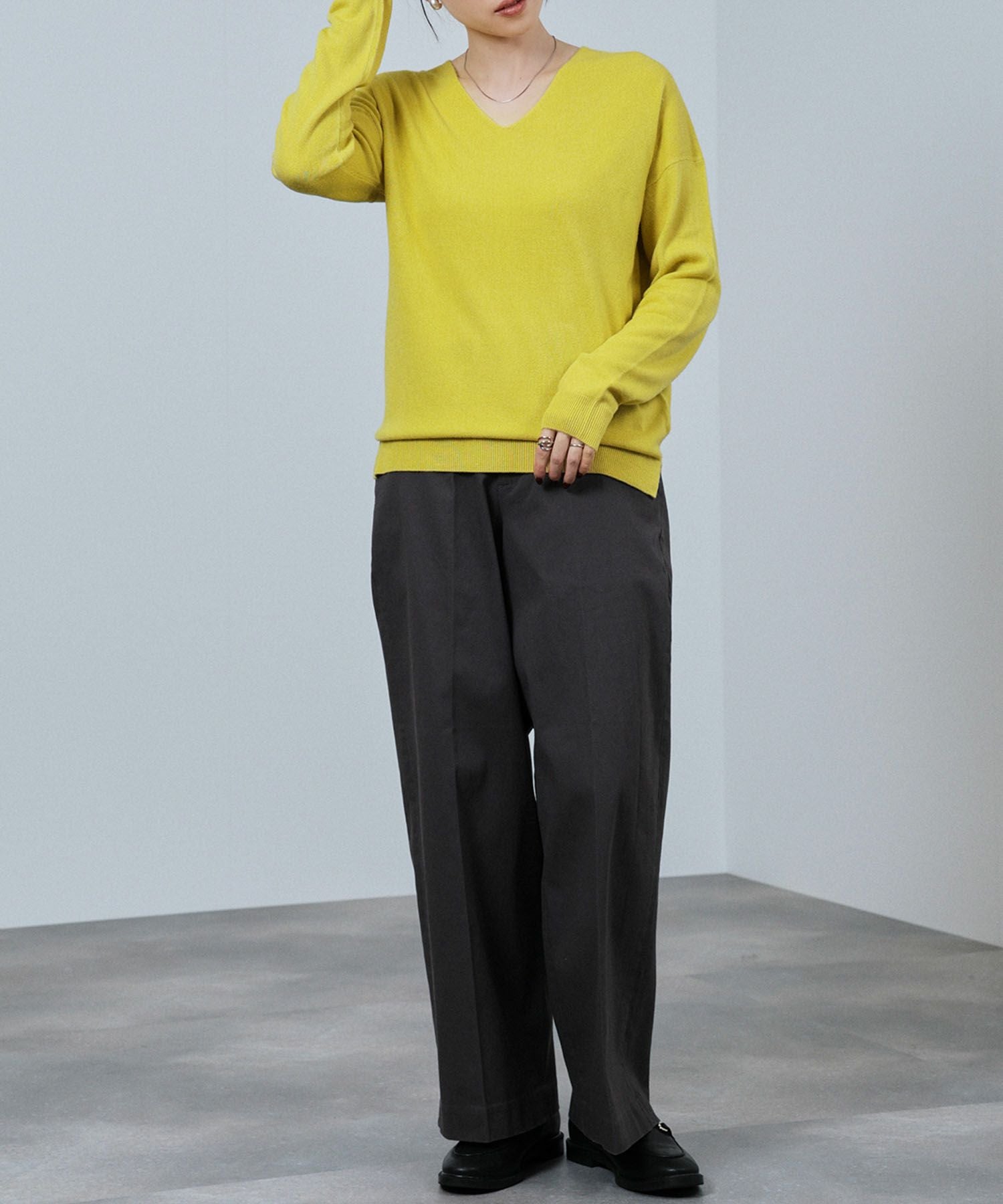 NAVY nAvy カシミヤタッチニット Vネック レディース