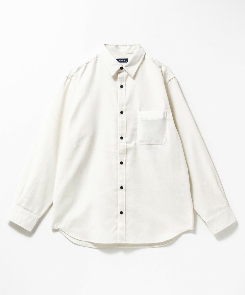 NAVY  無地フランネルシャツ メンズ商品画像-14