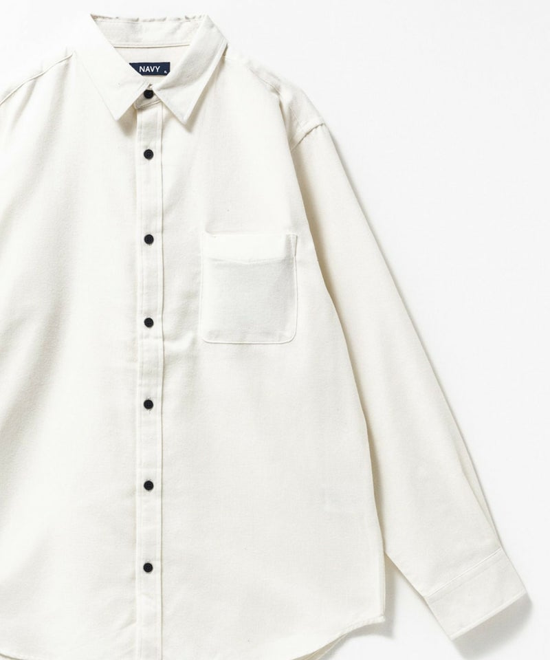 NAVY 無地フランネルシャツ メンズ商品画像-24