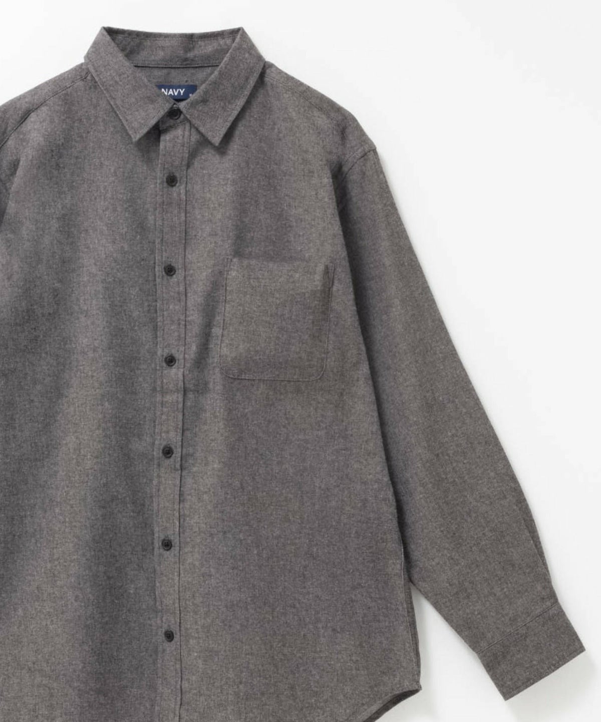 NAVY 無地フランネルシャツ メンズ