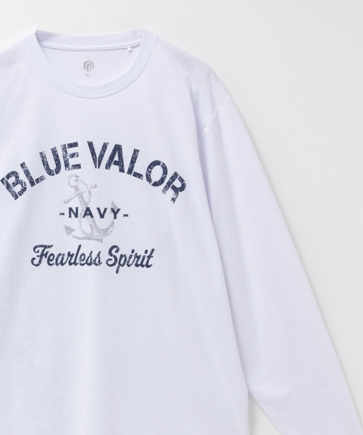 T-GRAPHICS ミリタリーロゴプリント長袖Tシャツ メンズ