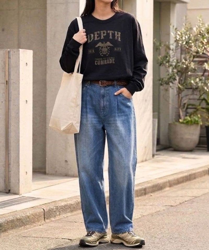 T-GRAPHICS ミリタリーロゴプリント長袖Tシャツ メンズ商品画像-2