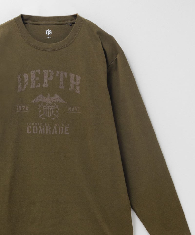 T-GRAPHICS  ミリタリーロゴプリント長袖Tシャツ メンズ商品画像-4