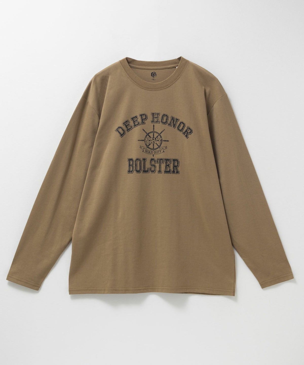 T-GRAPHICS ミリタリーロゴプリント長袖Tシャツ メンズ