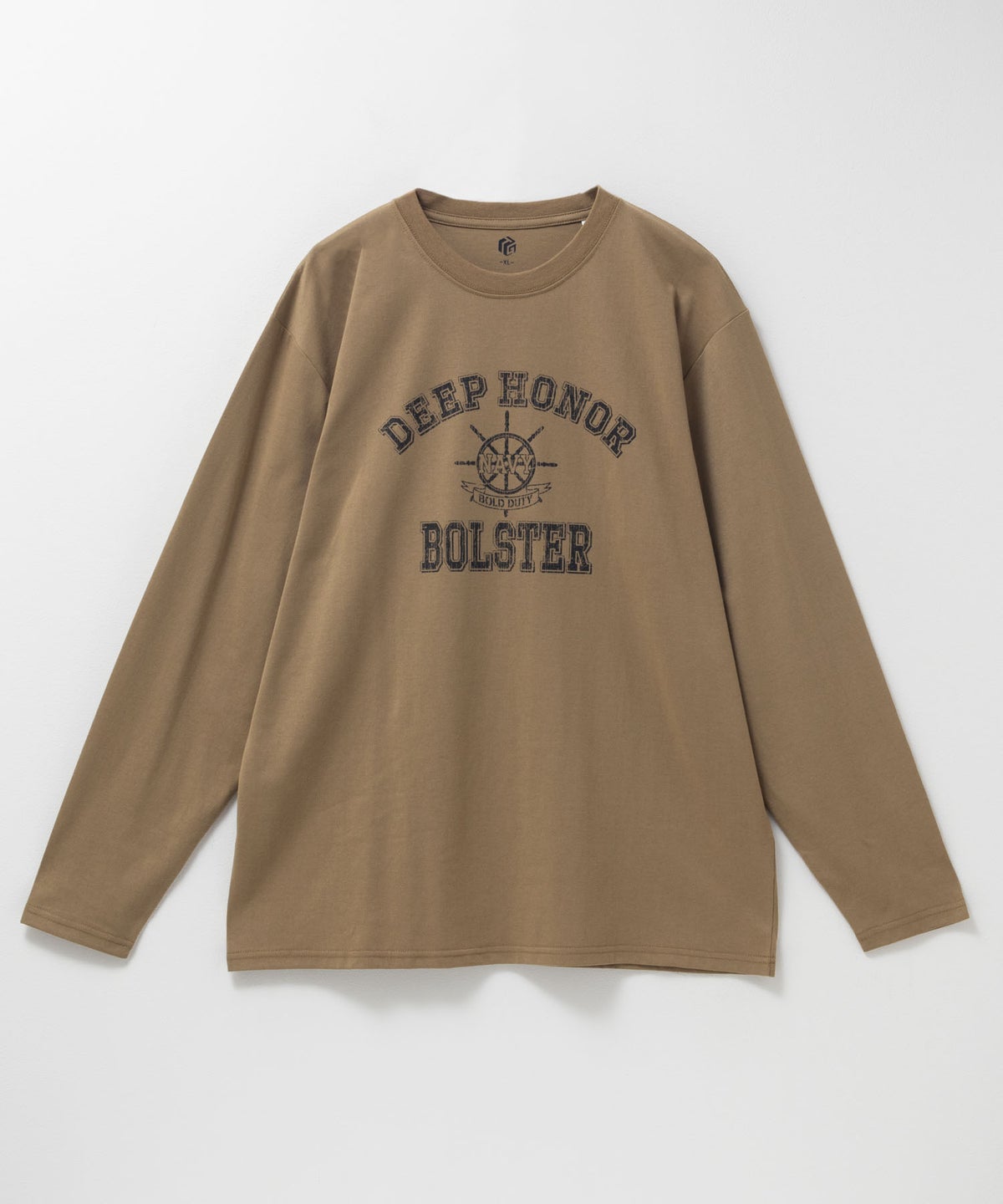 T-GRAPHICS ミリタリーロゴプリント長袖Tシャツ メンズ