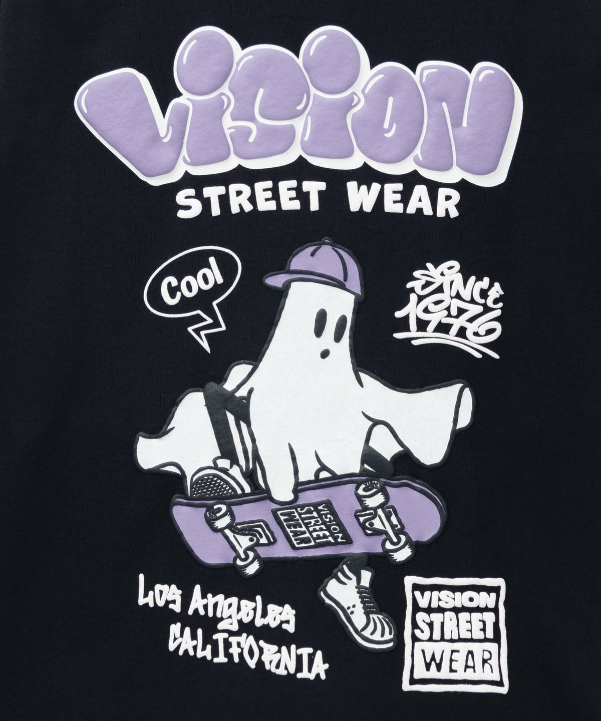 VISION STREET WEAR ゴースト発泡プリント長袖Tシャツ メンズ