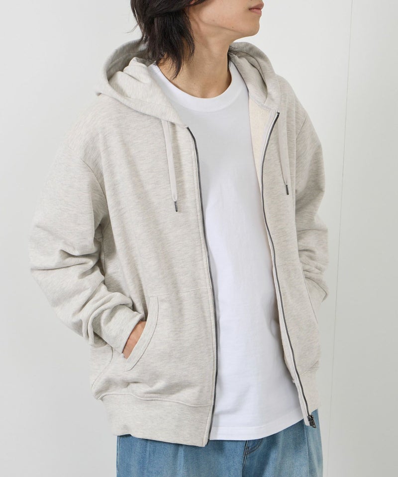 NAVY  タフラク ヘビー裏毛ジップパーカー メンズ商品画像-1