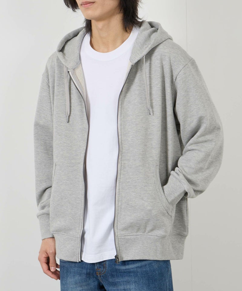 NAVY  タフラク ヘビー裏毛ジップパーカー メンズ商品画像-2