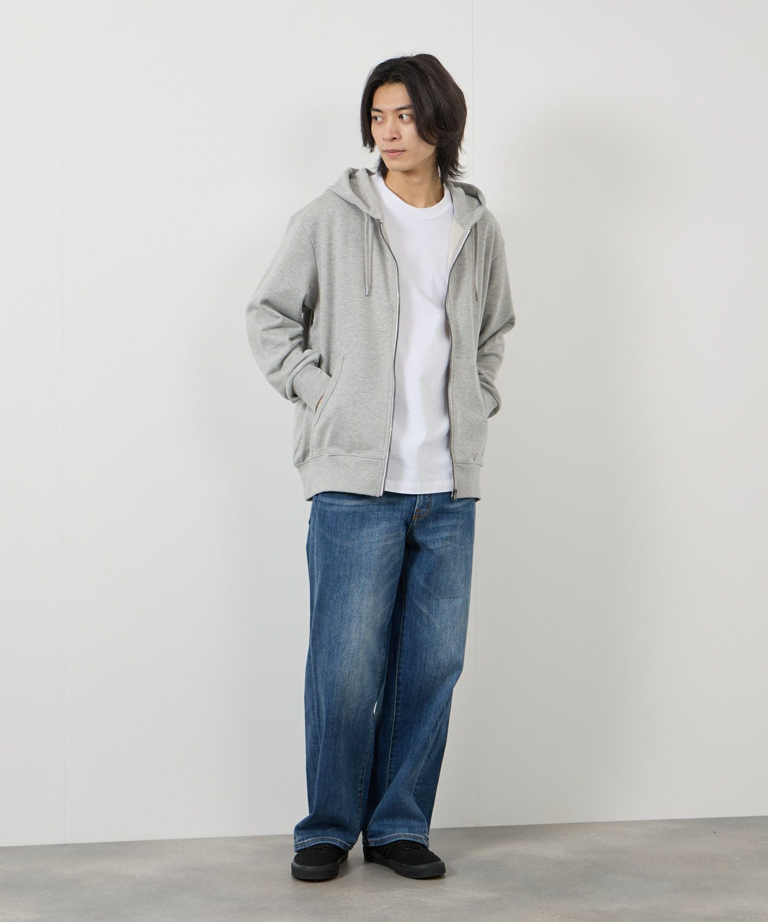 NAVY タフラク ヘビー裏毛ジップパーカー メンズ