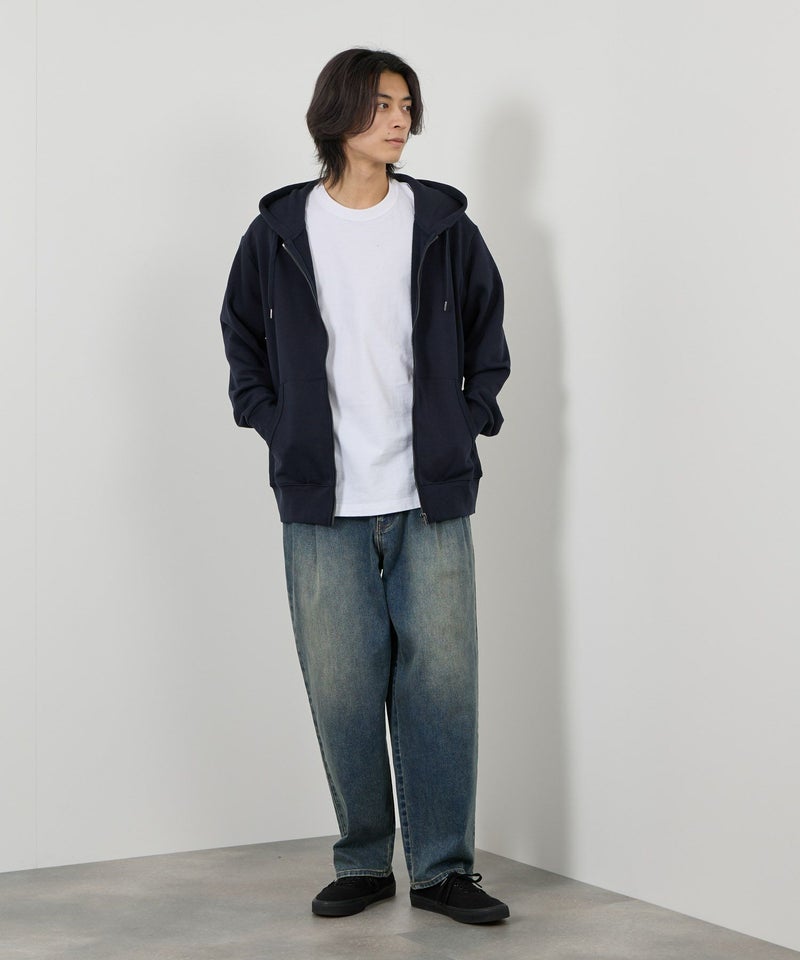 NAVY  タフラク ヘビー裏毛ジップパーカー メンズ商品画像-18