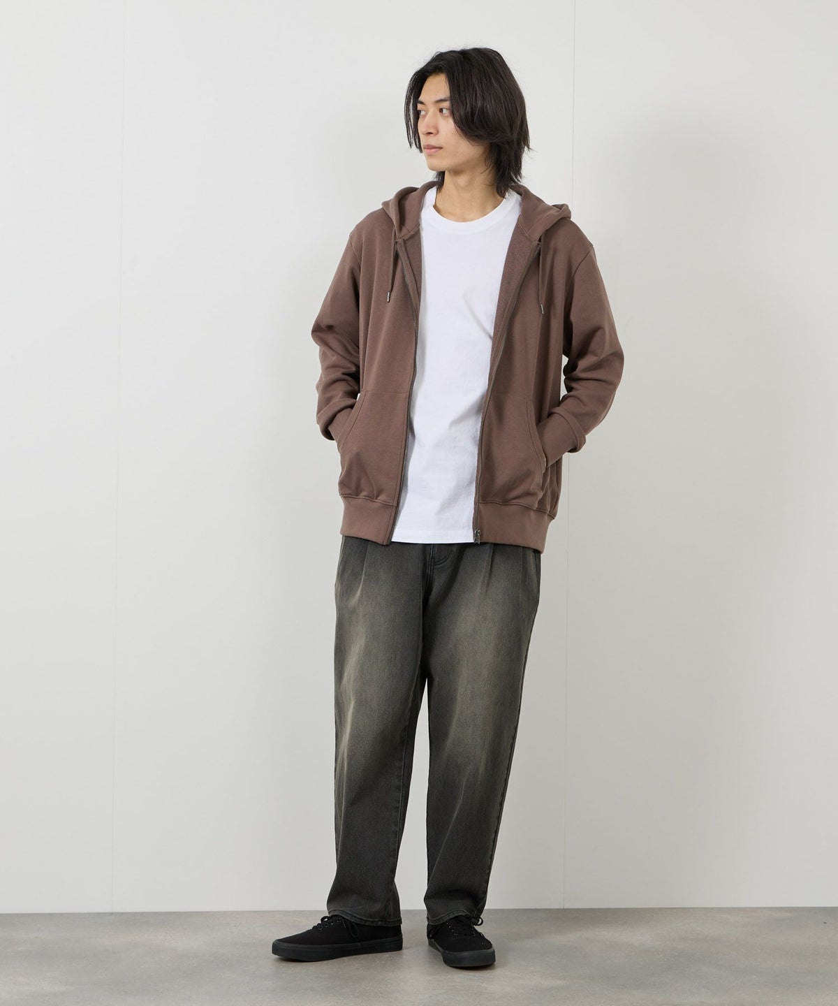 NAVY タフラク ヘビー裏毛ジップパーカー メンズ