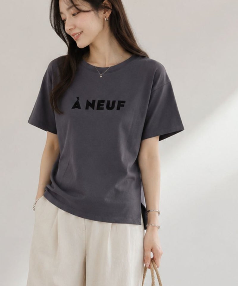 Idnes フロッキープリントTシャツ レディース メール便 対応商品商品画像-2