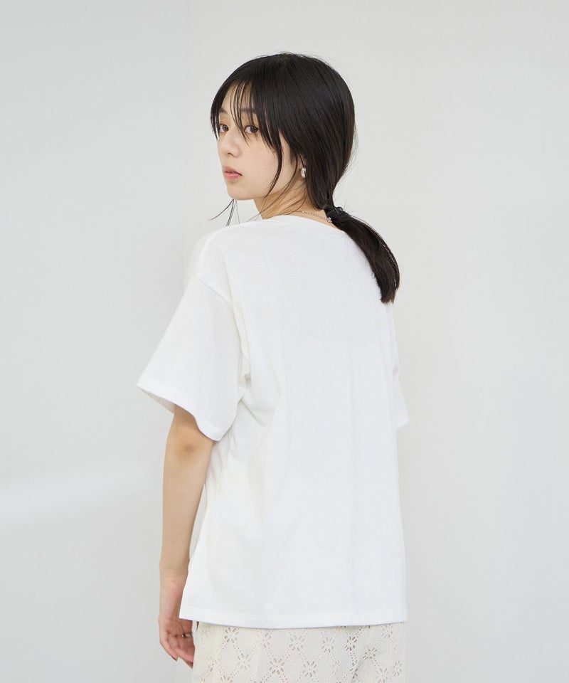 Idnes フロッキープリントTシャツ レディース メール便 対応商品商品画像-8