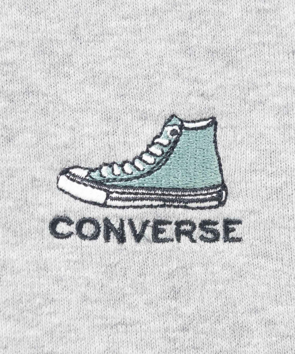 CONVERSE ワンポイントシューズ刺繍裏シャギートレーナー レディース