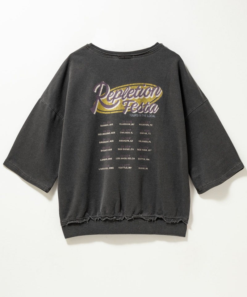 UNDERWRAPS ミニ裏毛ピグメント7分袖Tシャツ レディース メール便 対応商品商品画像-3