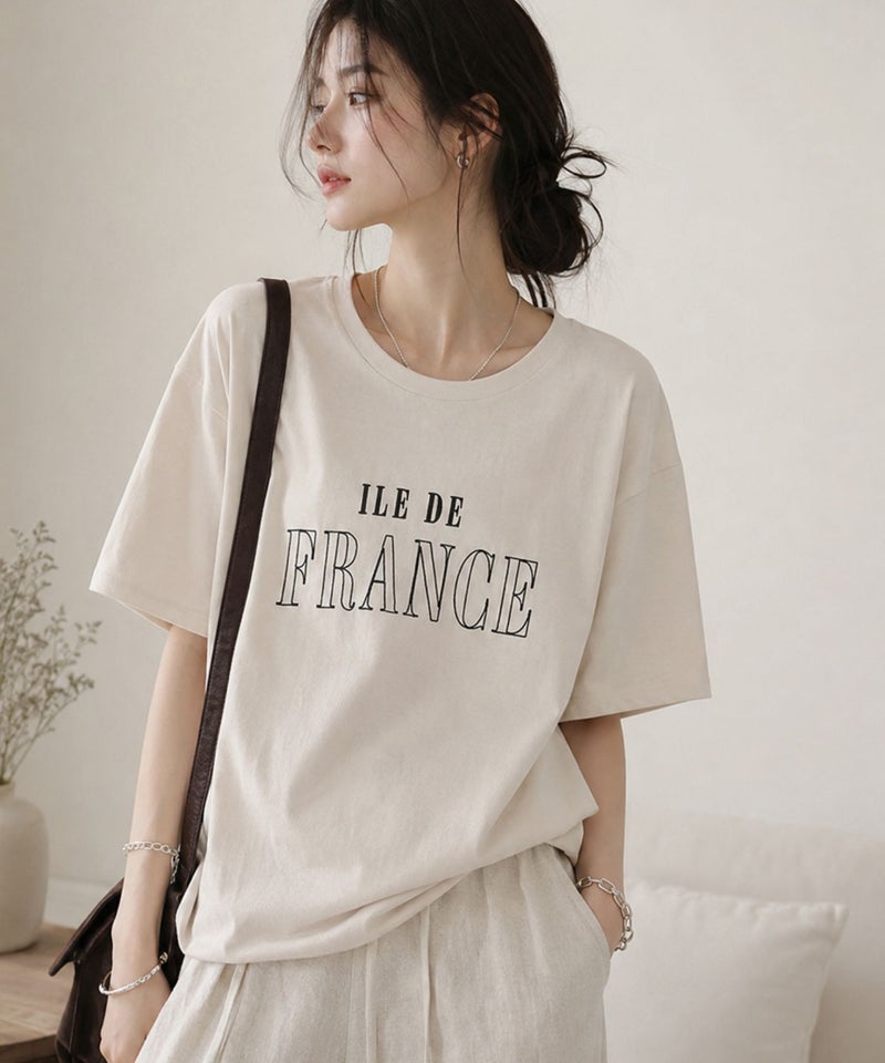 Idnes ロゴ刺繍Tシャツ レディース メール便 対応商品商品画像-2