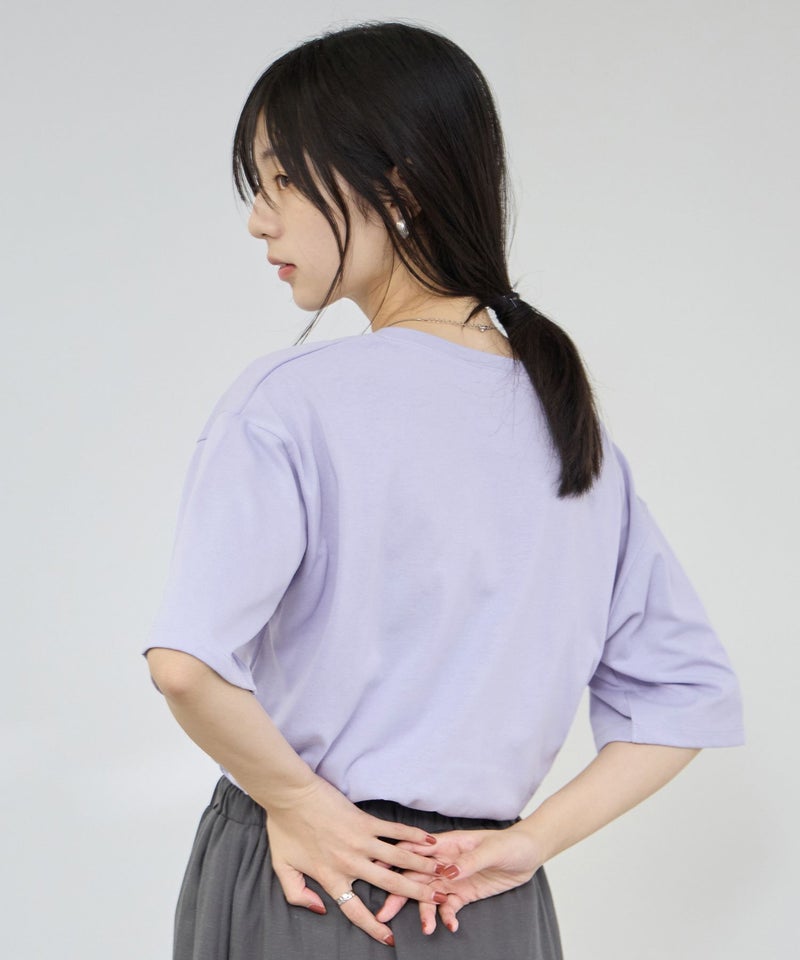Idnes ロゴ刺繍Tシャツ レディース メール便 対応商品商品画像-7