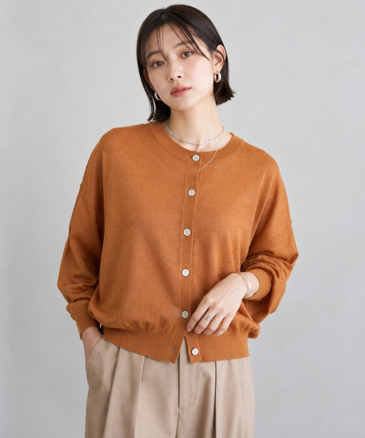 Idnes シアー前後2WAYカーディガン レディース