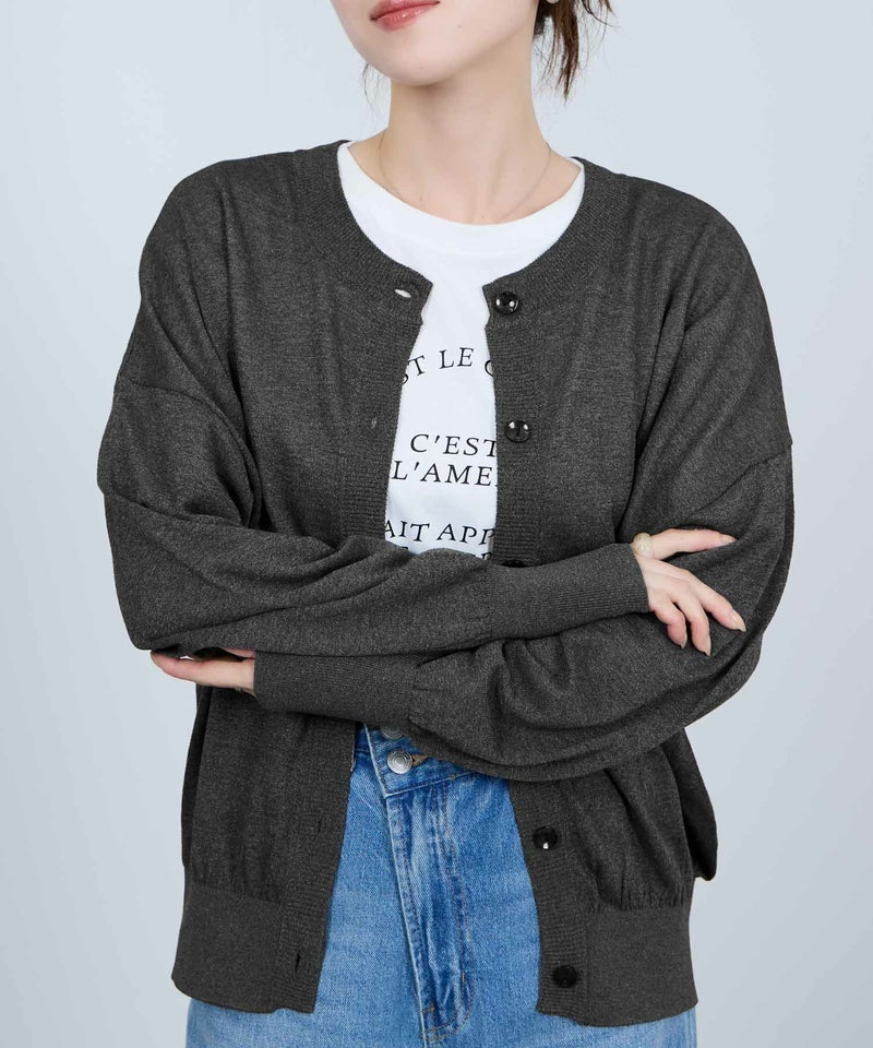 [期間限定knit]Idnes  シアー前後2WAYカーディガン レディース商品画像-5