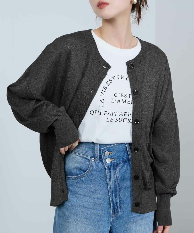 [期間限定knit]Idnes  シアー前後2WAYカーディガン レディース商品画像-6