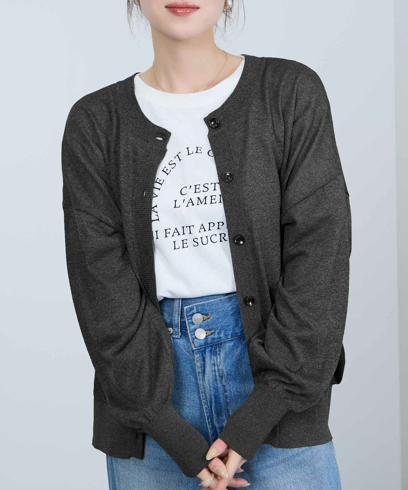 [期間限定knit]Idnes  シアー前後2WAYカーディガン レディース商品画像-7