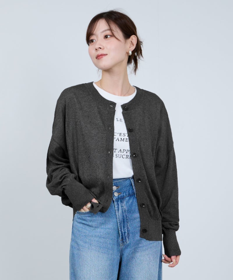 Idnes シアー前後2WAYカーディガン レディース商品画像-8