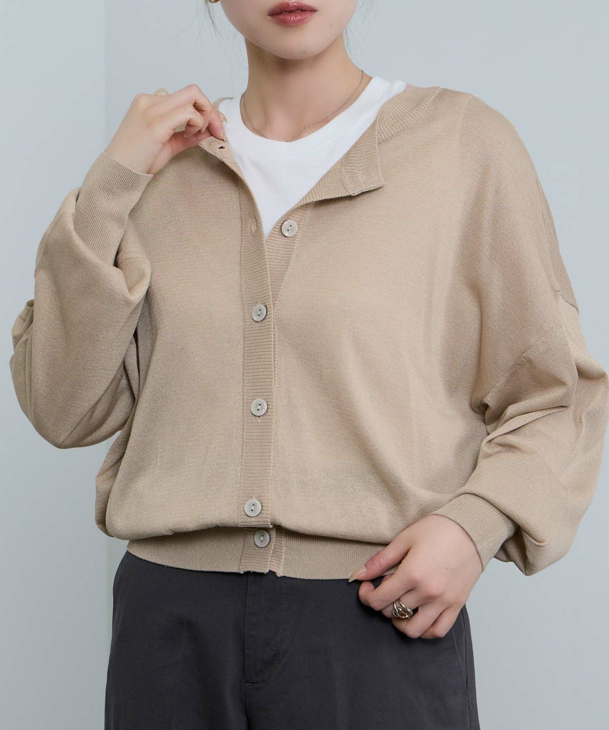 Idnes シアー前後2WAYカーディガン レディース