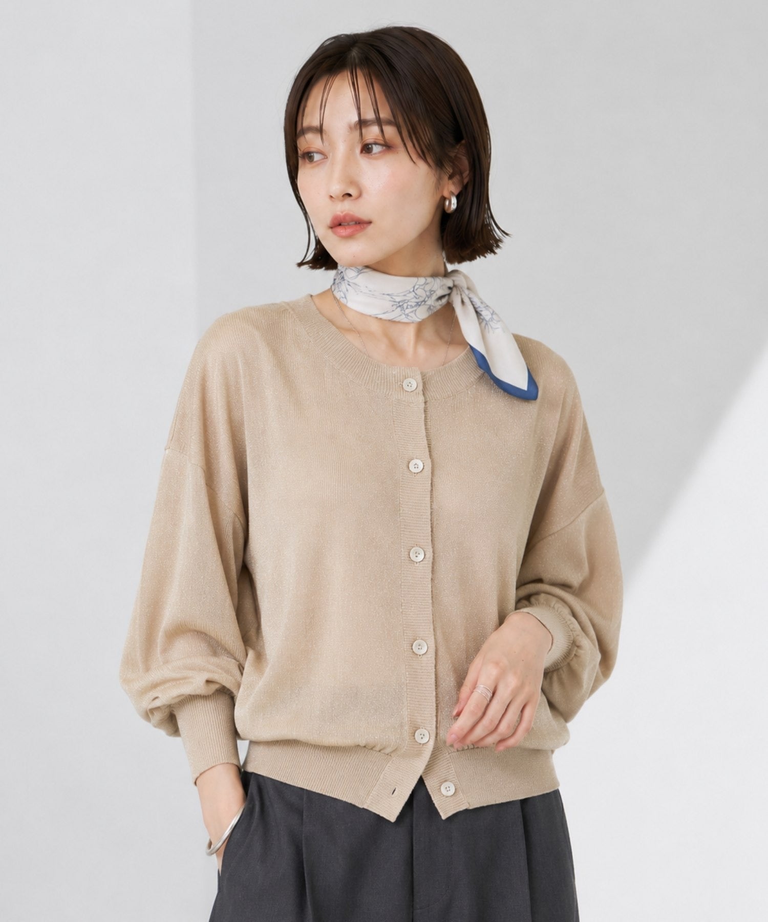 Idnes シアー前後2WAYカーディガン レディース