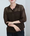 [期間限定knit]Idnes  メッシュニットポロシャツ レディース商品サムネイル-2