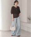 Idnes メッシュニットポロシャツ レディース商品サムネイル-11