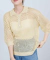 [期間限定knit]Idnes  メッシュニットポロシャツ レディース商品サムネイル-14