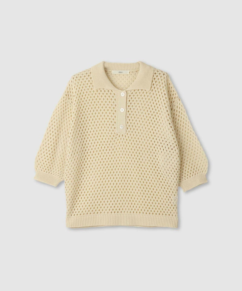 [期間限定knit]Idnes  メッシュニットポロシャツ レディース商品画像-18