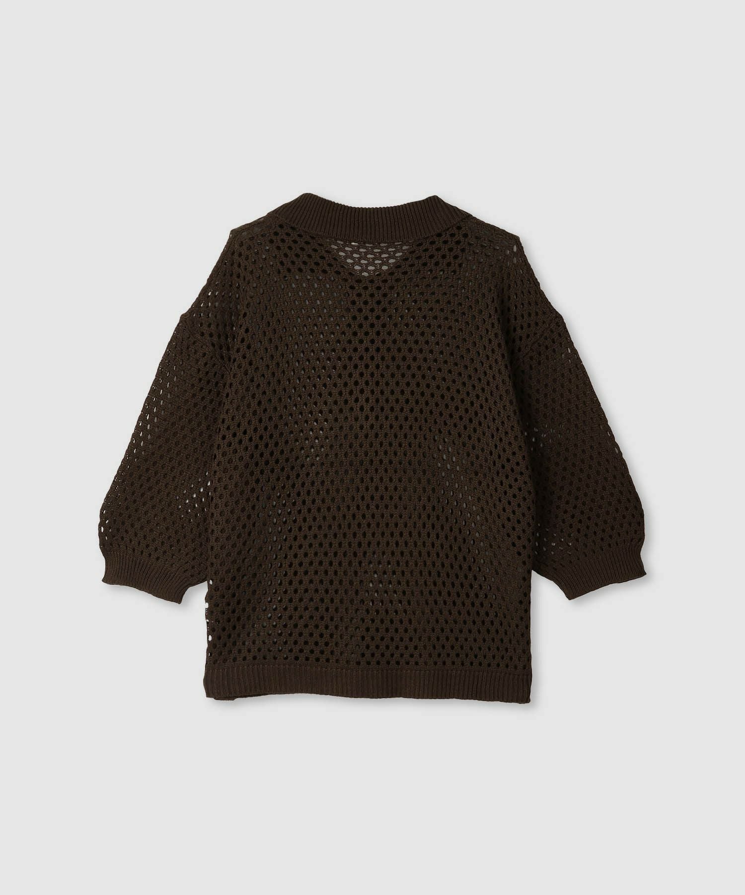 美品 マノフ 2025 Collection メッシュニットポロシャツ黒 Idnes メッシュニットポロシャツ レディース