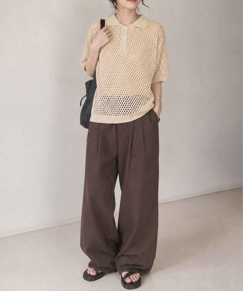 Idnes  メッシュニットポロシャツ レディース商品画像-25