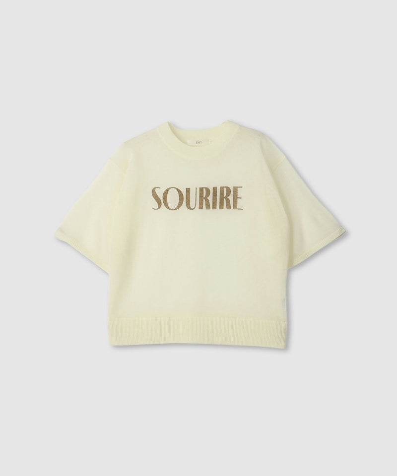 Idnes シアーロゴハーフスリーブニット レディース商品画像-2